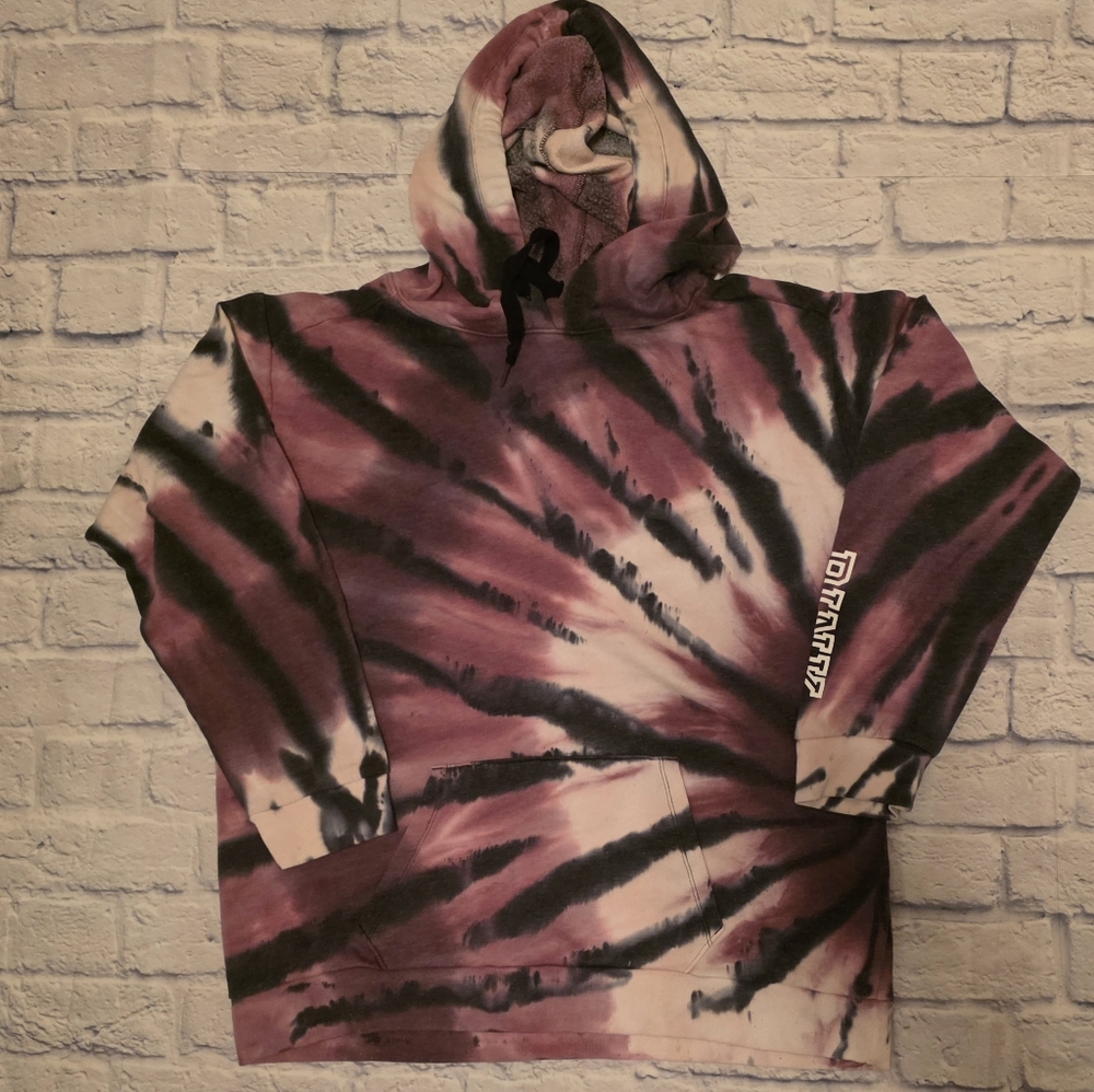 Victoria Secret PINK Tie-Dye Hoodie in Purple and Black Size L